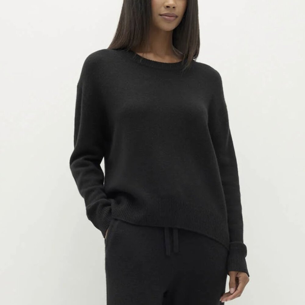 Naked Cashmere Kaia Crewneck 100% Cashmere Sweater Black Size Large